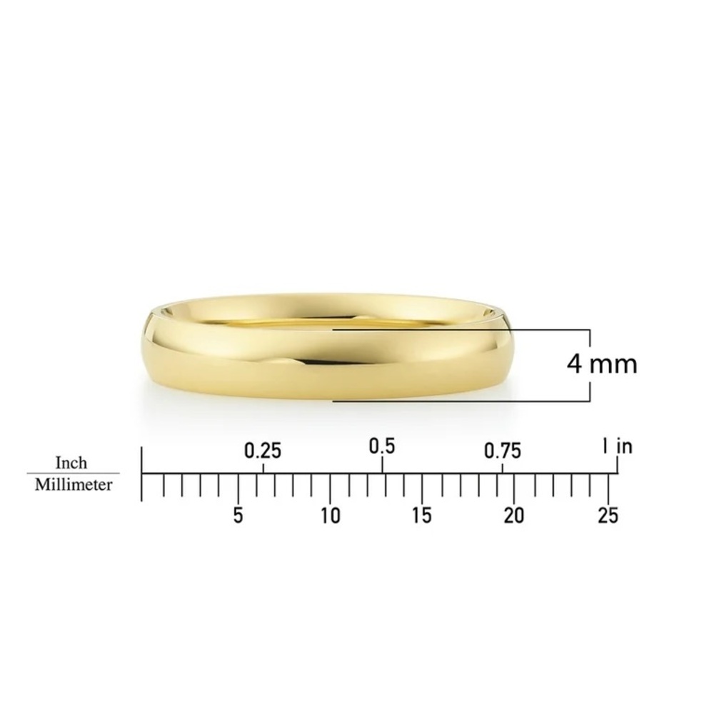 Oxford Ivy Oxford Ivy 10K Yellow Gold 4mm Comfort Fit Plain Wedding Band